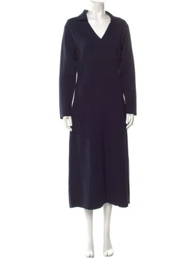 Pre-owned Sandro V-neck Long Dress W/ Tags In Gray