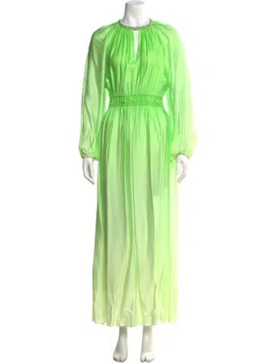 Pre-owned Sandro V-neck Long Dress W/ Tags In Green