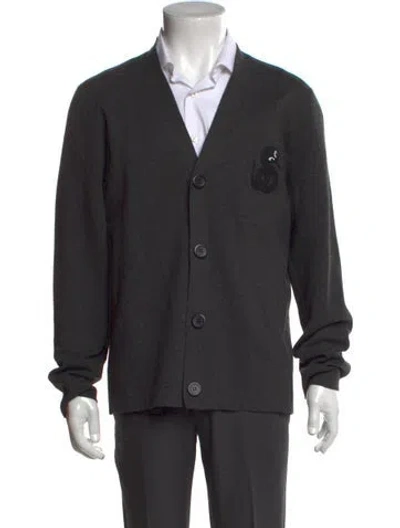 Pre-owned Sandro V-neck Long Sleeve Cardigan In Black