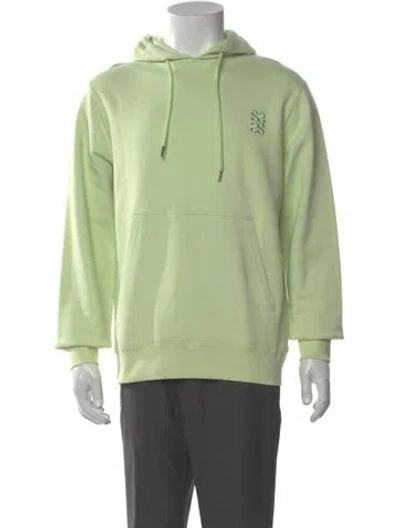 Pre-owned Sandro V-neck Long Sleeve Hoodie In Green