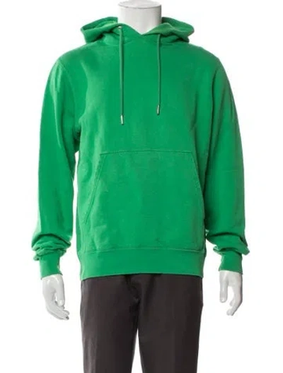 Pre-owned Sandro V-neck Long Sleeve Hoodie In Green