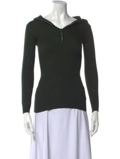 Pre-owned Sandro V-neck Long Sleeve Sweatshirt In Black