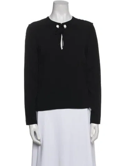 Pre-owned Sandro V-neck Long Sleeve Sweatshirt In Blue