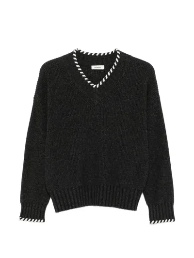 Sandro V-neck Long-sleeve Sweater In Black