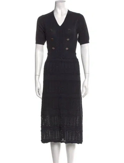 Pre-owned Sandro V-neck Midi Length Dress