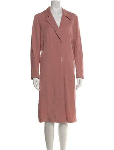 Pre-owned Sandro V-neck Midi Length Dress In Pink