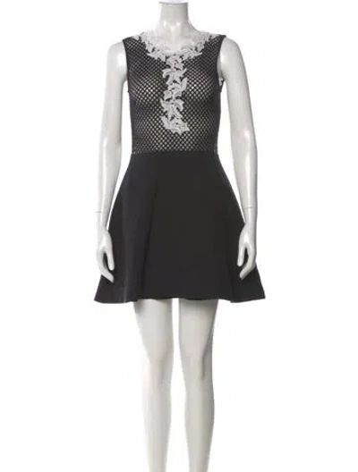 Pre-owned Sandro V-neck Mini Dress In Black