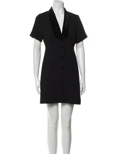 Pre-owned Sandro V-neck Mini Dress In Black
