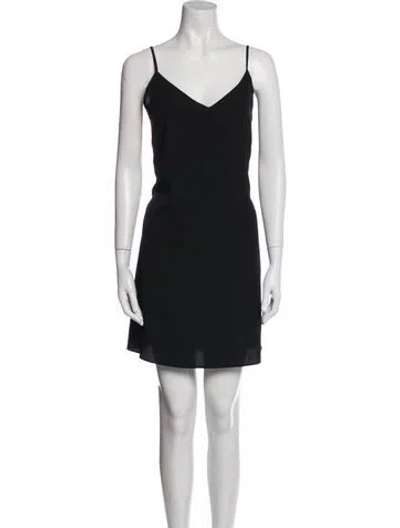 Pre-owned Sandro V-neck Mini Dress In Black