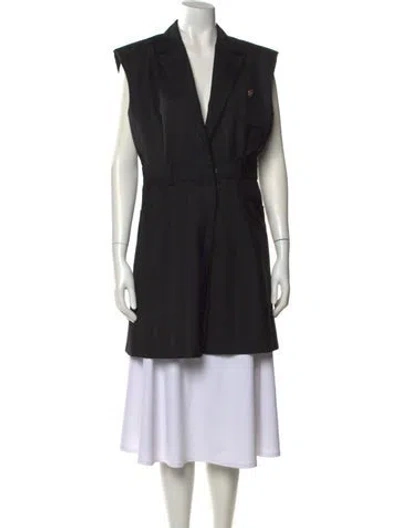 Pre-owned Sandro V-neck Mini Dress In Black