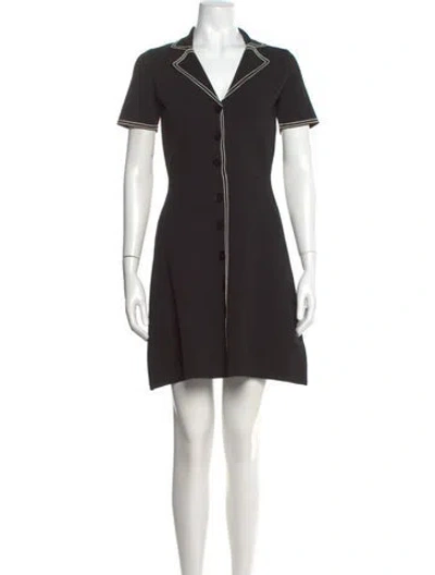 Pre-owned Sandro V-neck Mini Dress In Black