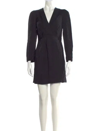 Pre-owned Sandro V-neck Mini Dress In Black