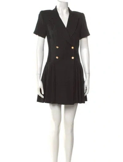 Pre-owned Sandro V-neck Mini Dress In Black