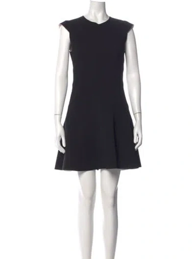 Pre-owned Sandro V-neck Mini Dress In Black