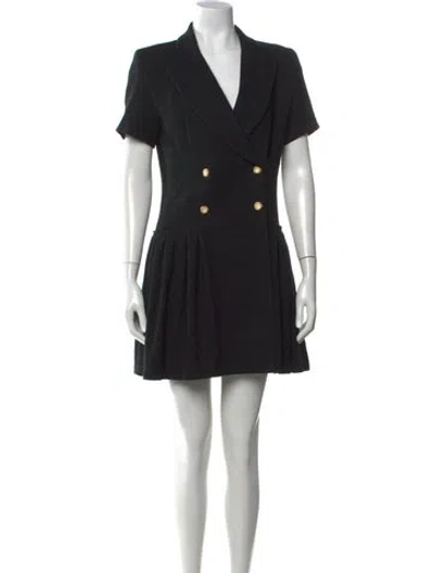 Pre-owned Sandro V-neck Mini Dress In Black