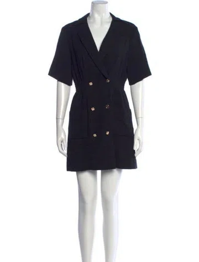 Pre-owned Sandro V-neck Mini Dress In Black