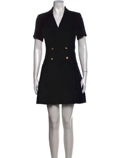 Pre-owned Sandro V-neck Mini Dress In Black