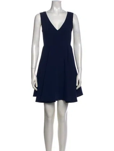 Pre-owned Sandro V-neck Mini Dress In Blue