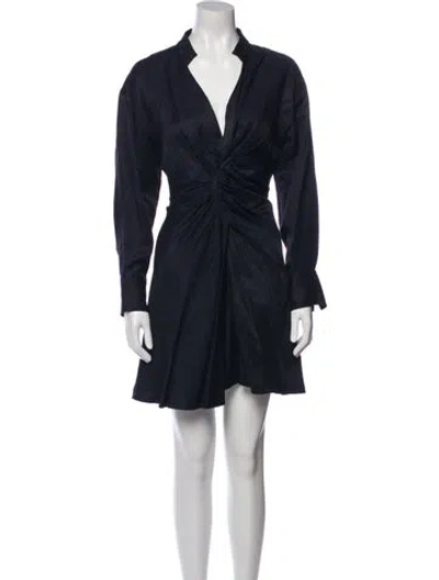Pre-owned Sandro V-neck Mini Dress In Blue