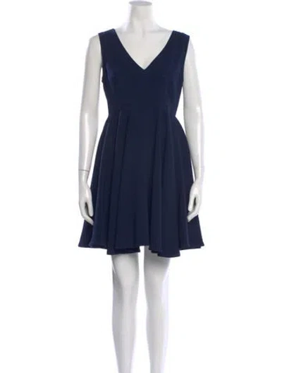 Pre-owned Sandro V-neck Mini Dress In Blue