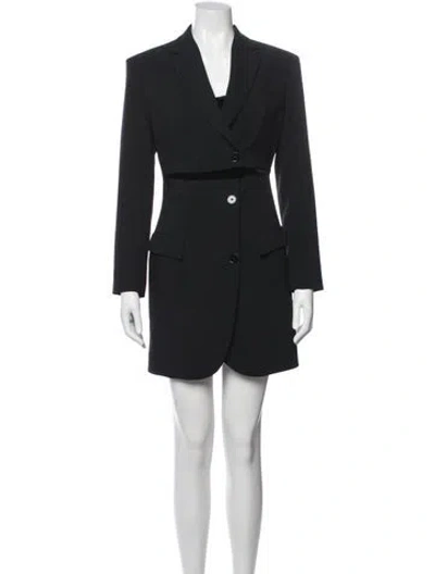 Pre-owned Sandro V-neck Mini Dress In Blue