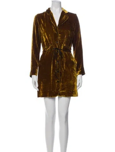 Pre-owned Sandro V-neck Mini Dress In Brown
