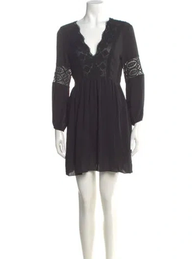 Pre-owned Sandro V-neck Mini Dress In Gray