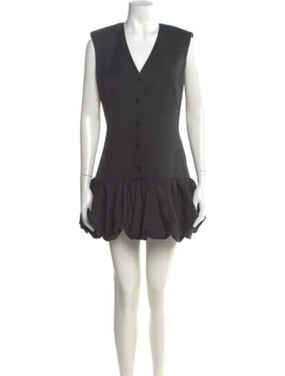 Pre-owned Sandro V-neck Mini Dress In Gray