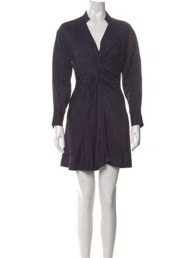 Pre-owned Sandro V-neck Mini Dress In Gray