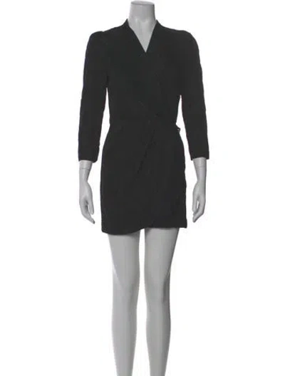 Pre-owned Sandro V-neck Mini Dress In Gray