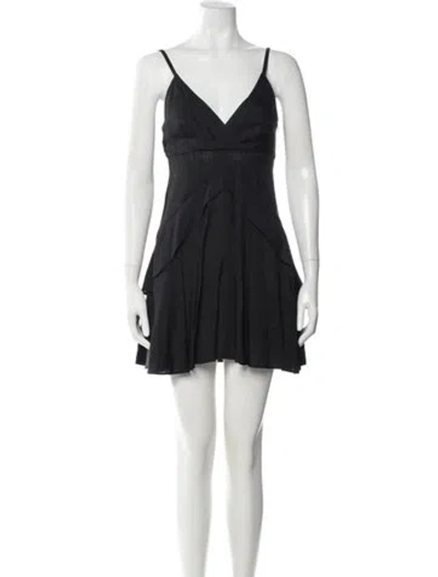 Pre-owned Sandro V-neck Mini Dress In Gray