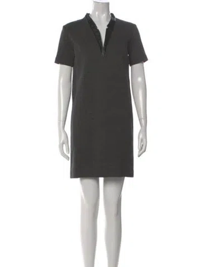 Pre-owned Sandro V-neck Mini Dress In Gray