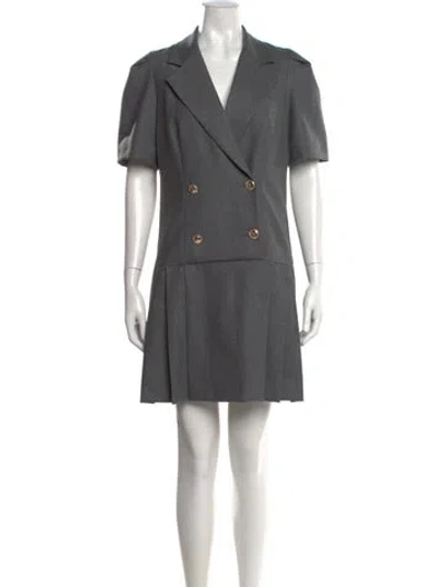 Pre-owned Sandro V-neck Mini Dress In Gray
