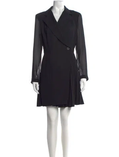 Pre-owned Sandro V-neck Mini Dress In Grey