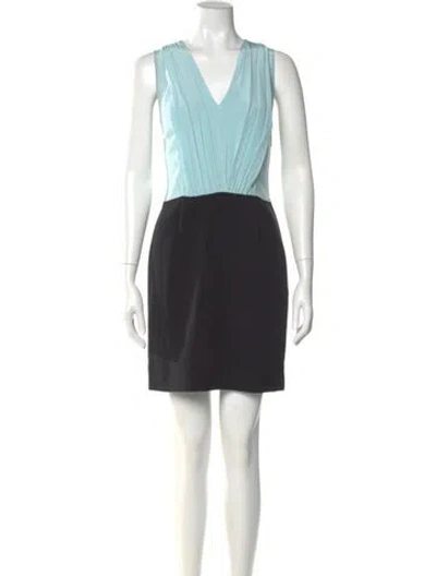 Pre-owned Sandro V-neck Mini Dress In Multi