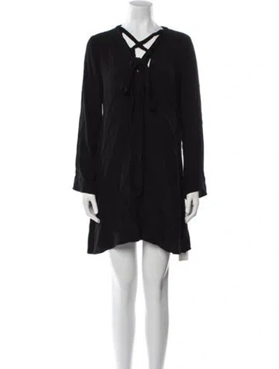 Pre-owned Sandro V-neck Mini Dress In Multi