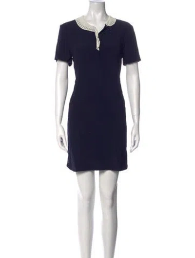 Pre-owned Sandro V-neck Mini Dress In Multi