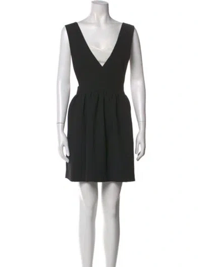 Pre-owned Sandro V-neck Mini Dress In Multi