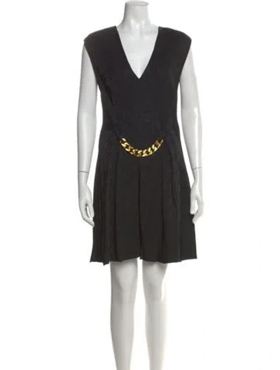 Pre-owned Sandro V-neck Mini Dress In Multi
