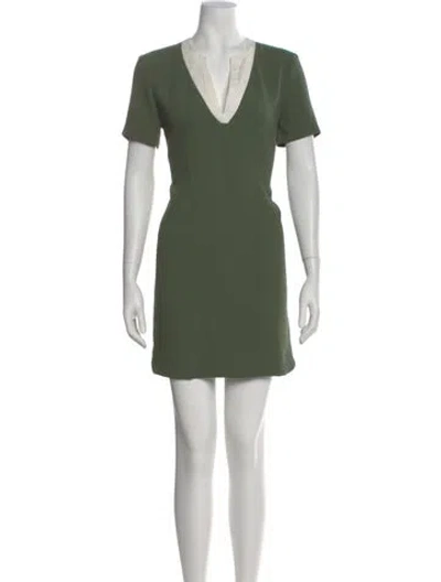 Pre-owned Sandro V-neck Mini Dress In Multi