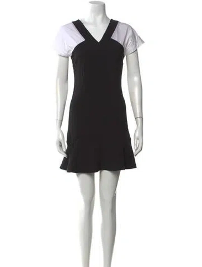 Pre-owned Sandro V-neck Mini Dress In Multi
