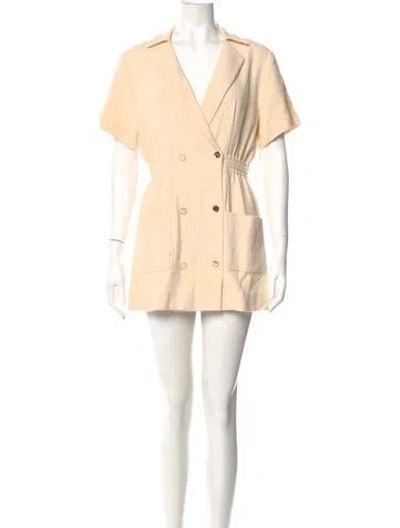 Pre-owned Sandro V-neck Mini Dress In Neutral
