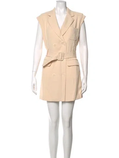 Pre-owned Sandro V-neck Mini Dress In Neutral