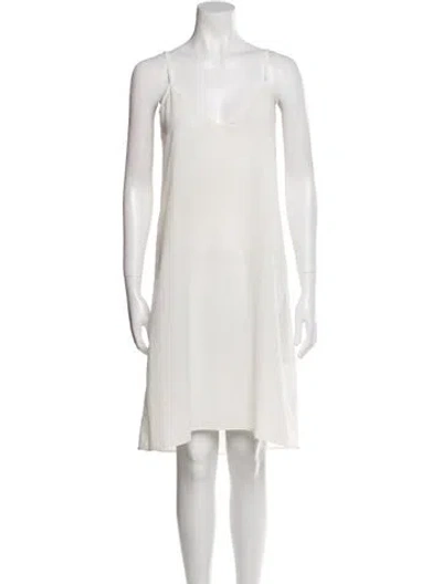 Pre-owned Sandro V-neck Mini Dress In Neutral