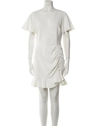 Pre-owned Sandro V-neck Mini Dress In Neutral