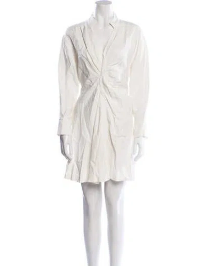 Pre-owned Sandro V-neck Mini Dress In Neutral