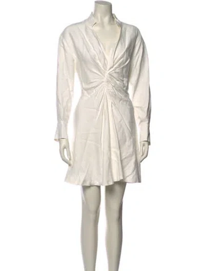 Pre-owned Sandro V-neck Mini Dress In Neutral