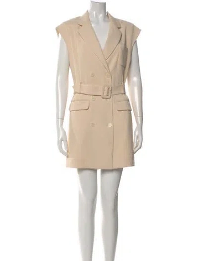 Pre-owned Sandro V-neck Mini Dress In Neutral