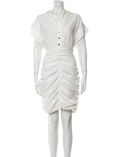 Pre-owned Sandro V-neck Mini Dress In Neutral