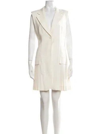 Pre-owned Sandro V-neck Mini Dress In Neutrals